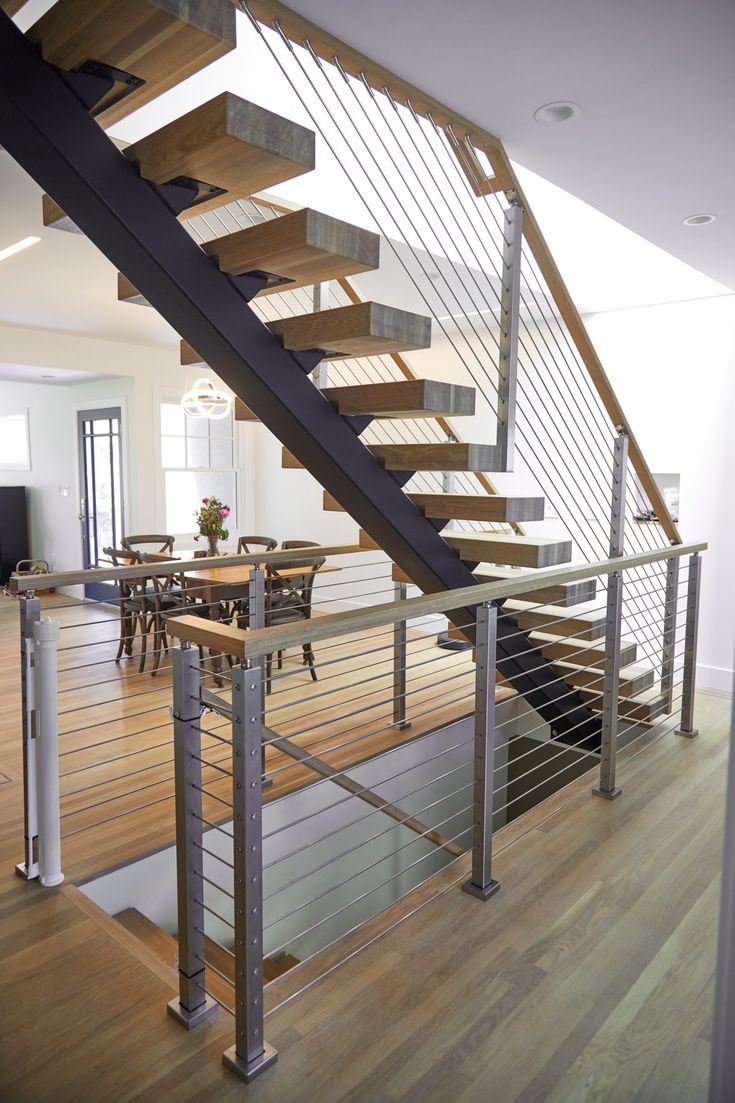 9 stairs Steel stairs floating staircases metal diy prefabricated flight viewrail ash