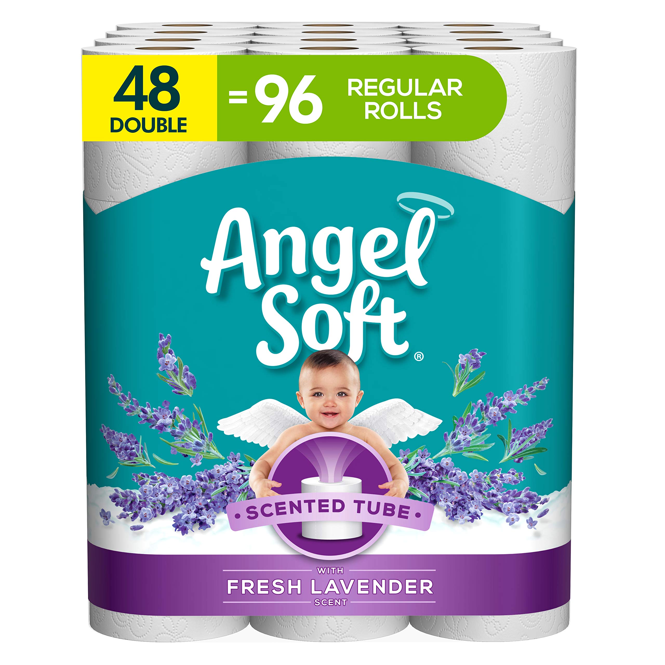 baby powder scented toilet paper Angel soft fresh lavender scented toilet paper, 12-rolls, 4-pack
