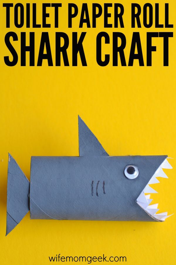 baby shark toilet paper Shark paper tube craft ocean theme crafts, ocean themes, toilet paper