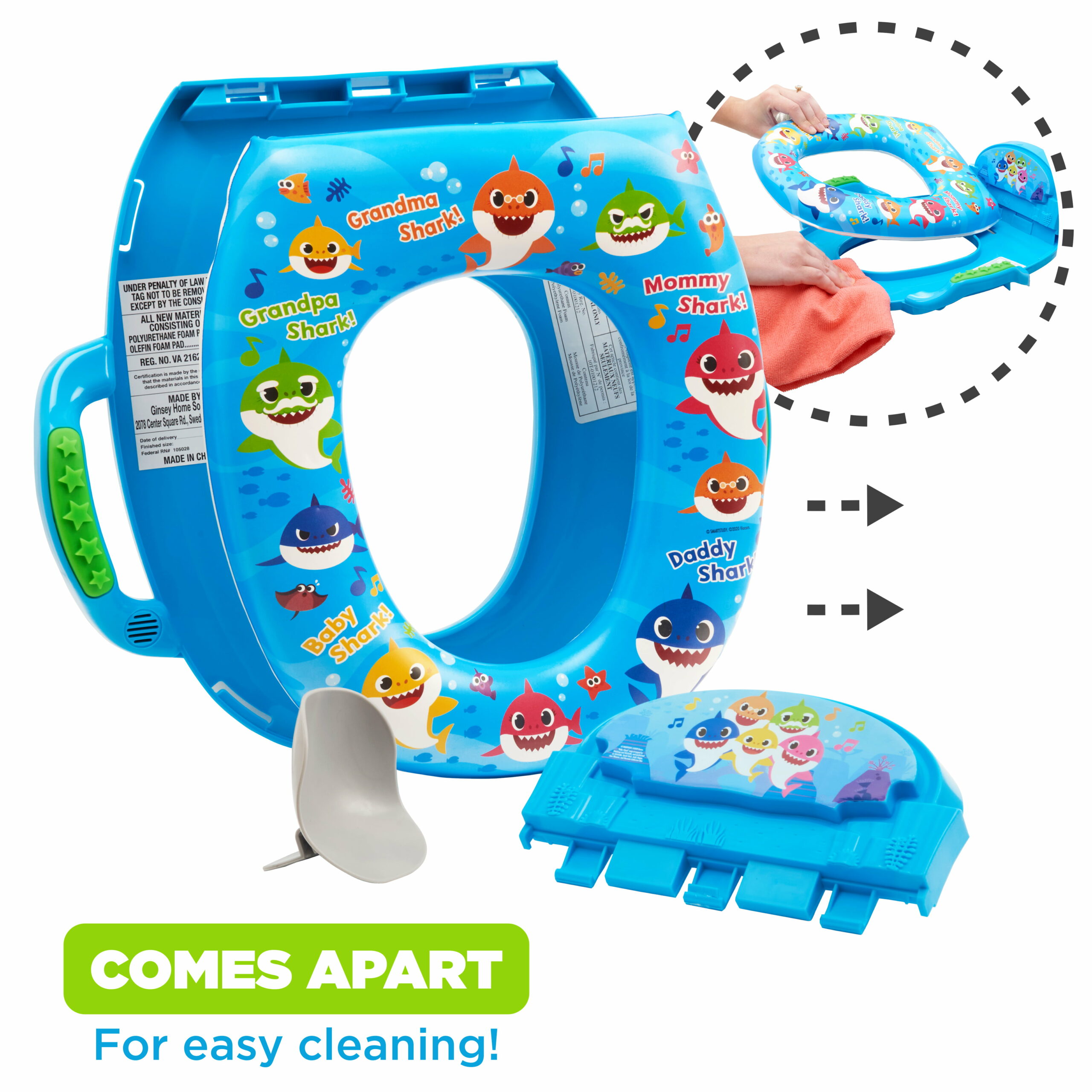 baby shark toilet training seat Baby shark "fintastic" deluxe potty seat with sound