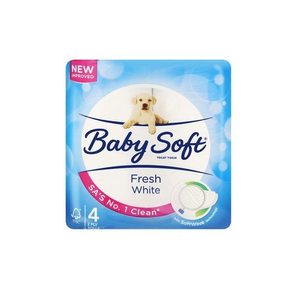 baby soft toilet rolls 2 ply 4's white Tr10 ply