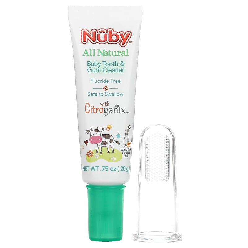baby swallowed toilet bowl cleaner Nuby baby tooth & gum cleaner