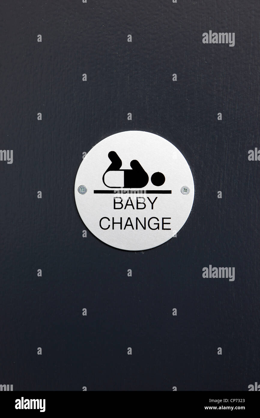 baby toilet not coming Baby changing sign on toilet door closeup high-res stock photo