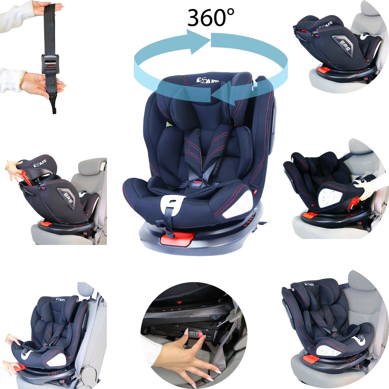 baby toilet seat uae Isafe all stages 360° rotating baby car seat group 0+ 1 2 3 (black)
