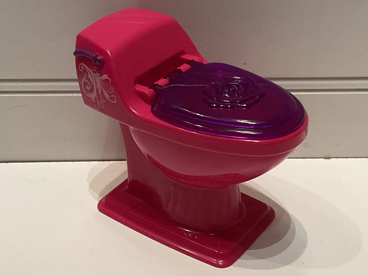 barbie toilet set furniture Barbie doll pink bathroom toilet white seat 1993 mt dream house