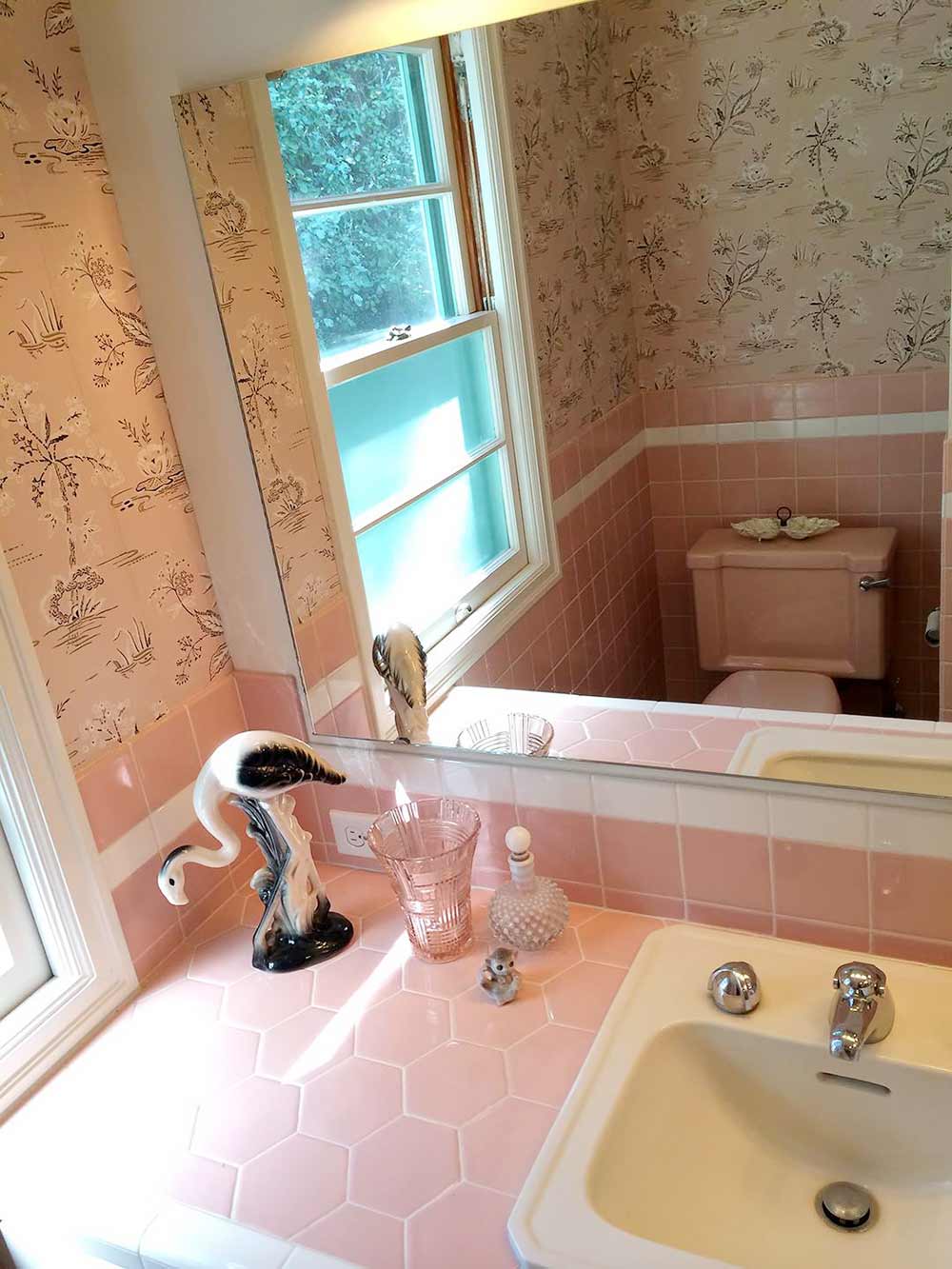 bathroom decor baby pink A mamie pink bathroom built from scratch