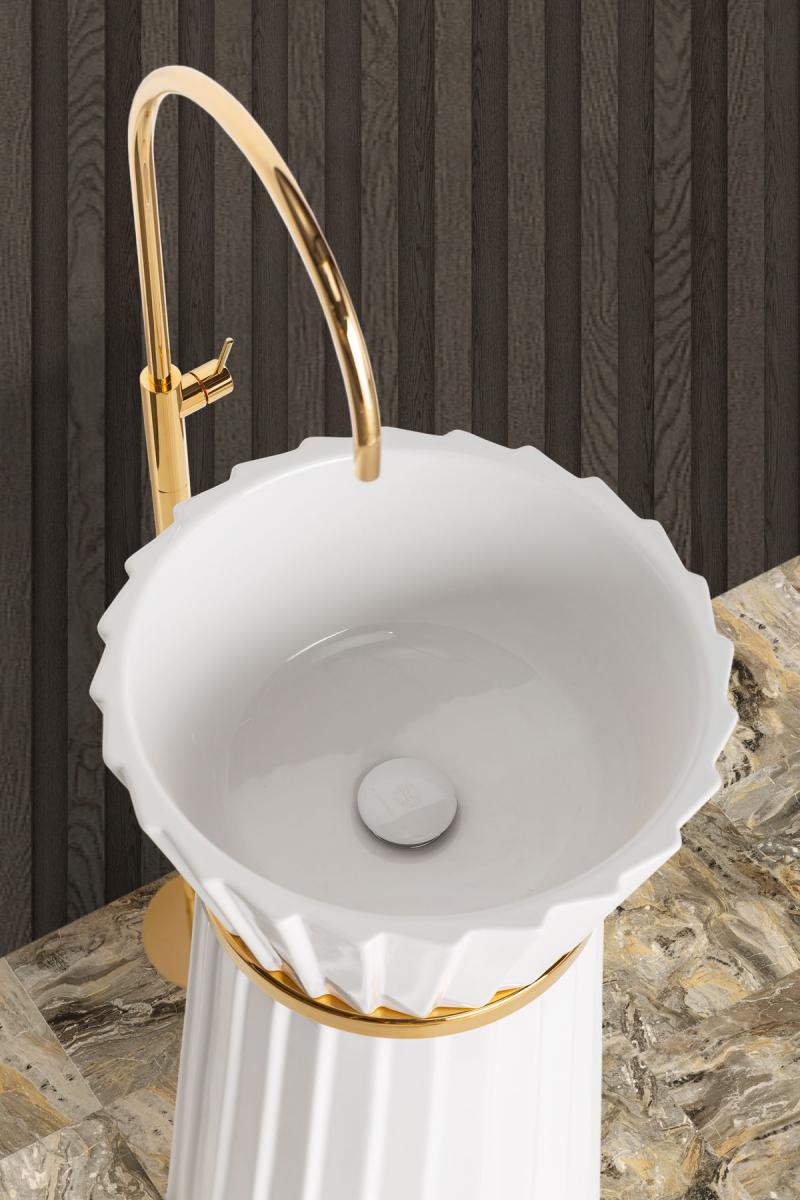 bathroom furniture brands uk Plissè ceramic free-standing washbasin