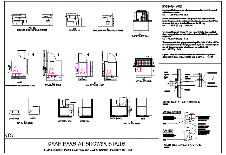 bathroom grab bar cad block Grab bar bathroom stainless inch steel bars locking bath organizeit