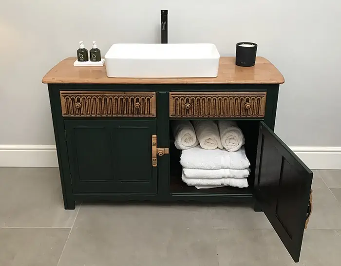 bathroom sink cabinet price Bramhope teak bespoke belfast