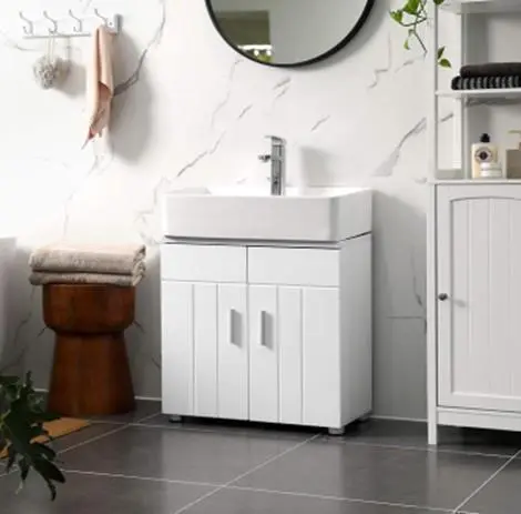 bathroom sink cabinet wood Freestanding non pedestal under sink vanity cabinet bath storage wood