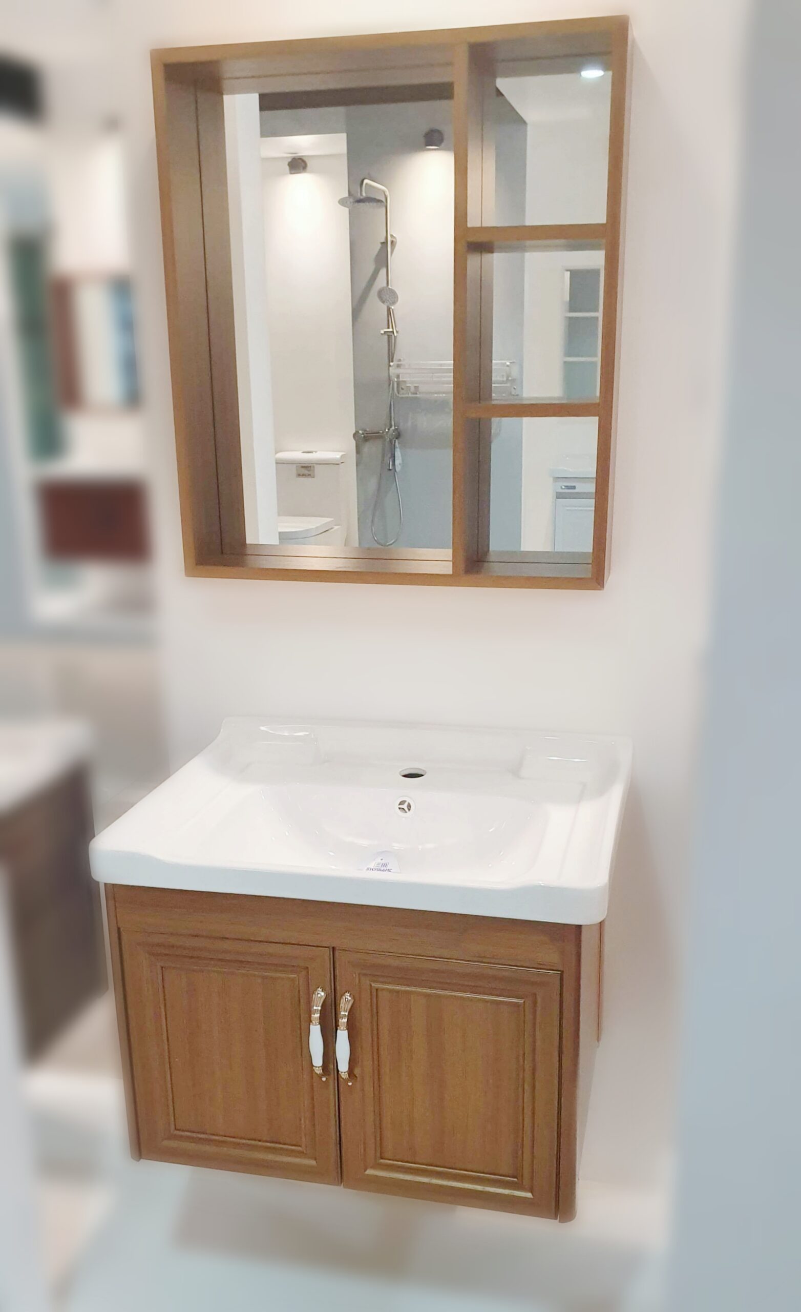 bathroom sink with cabinet philippines Aluminum bathroom vanity cabinet with mirror and ceramic sink