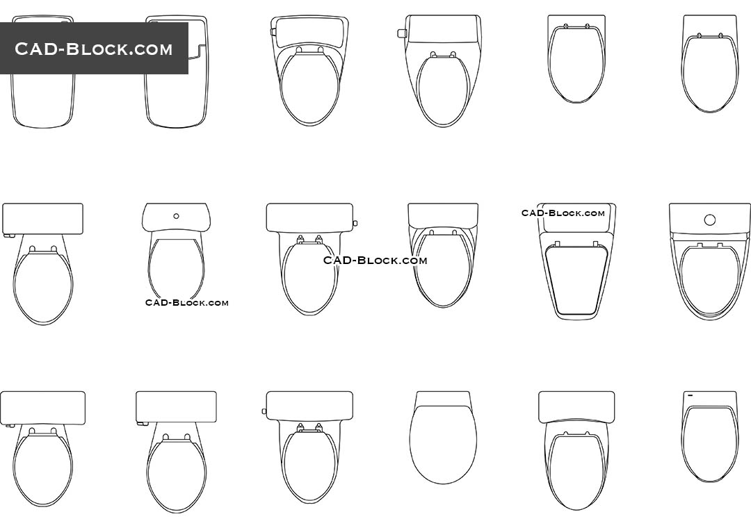 cad toilet plan view Autocad toilet in plan view cad block download