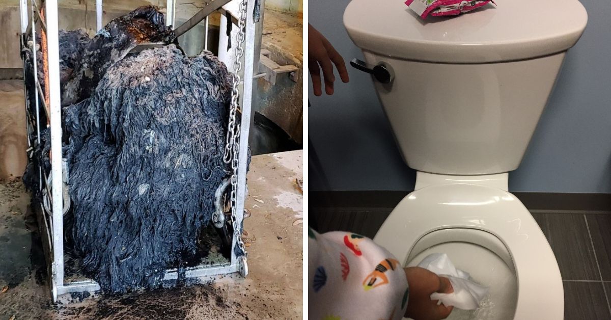 can baby wipes damage toilet Officials are urging people to stop flushing baby wipes down the toilet