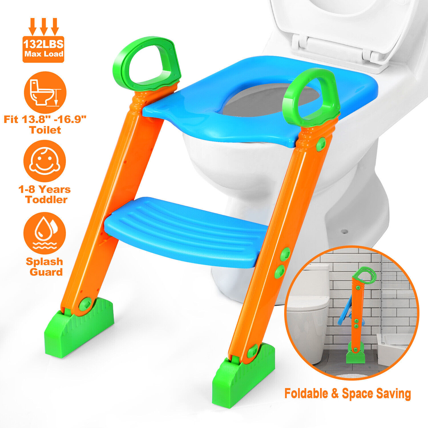 child toilet seat ebay Toilet seat children ladder potty folding adjustable slip anti kid training boy baby kids