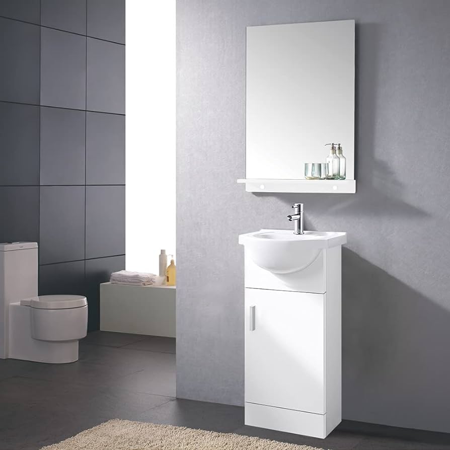 cloakroom sink and cabinet Vanity sink bathroom unit basin storage mirror cloakroom tall furniture set cabniet