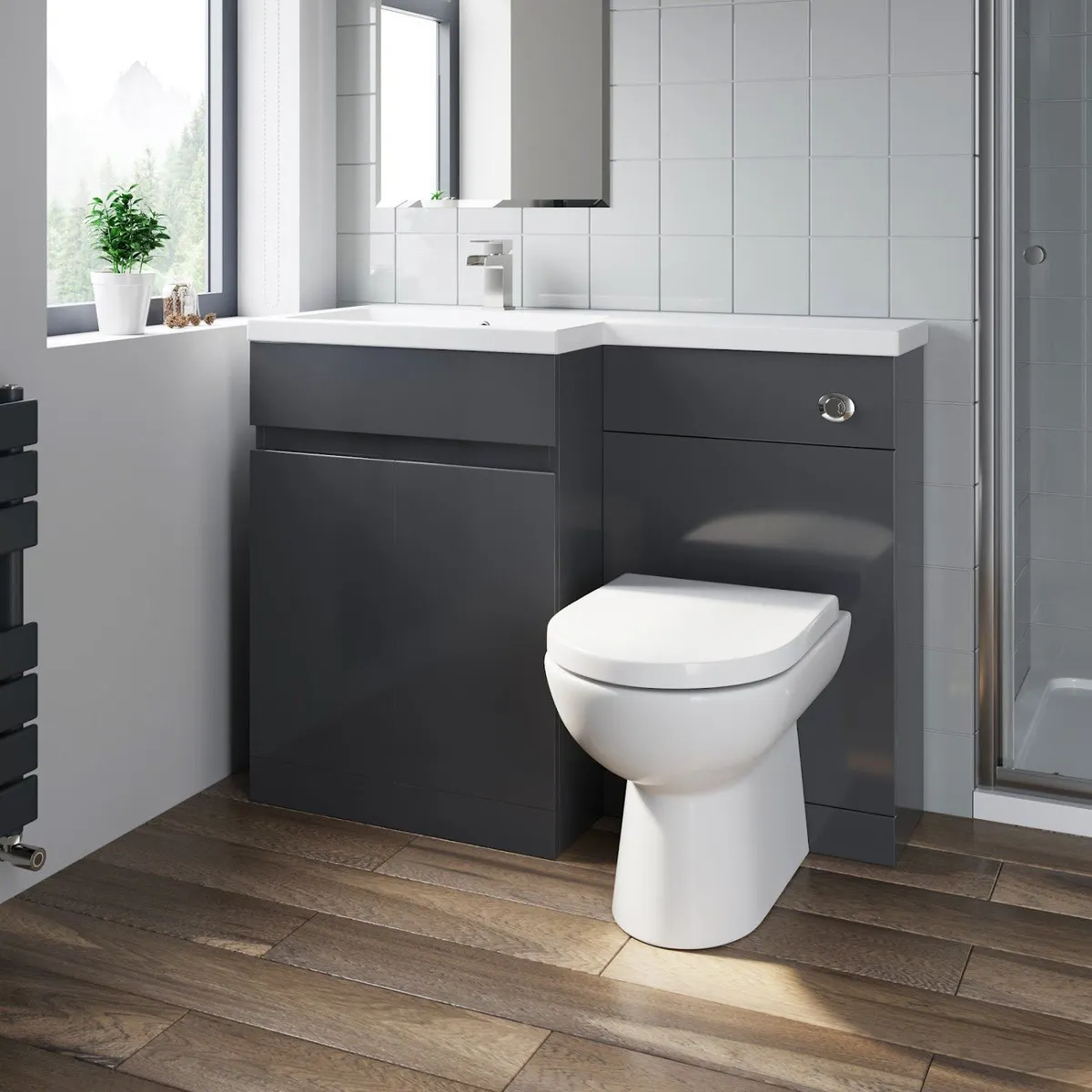 combined basin & toilet furniture Bathroom vanity unit basin sink 1100mm toilet combined furniture left