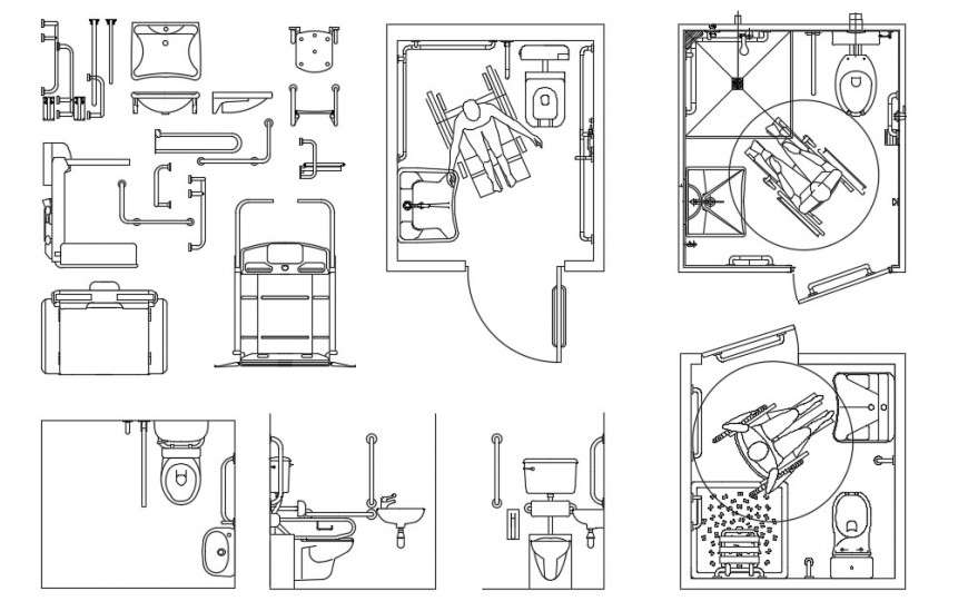 disabled toilet 2d cad block Toilet autocad cad software cadbull