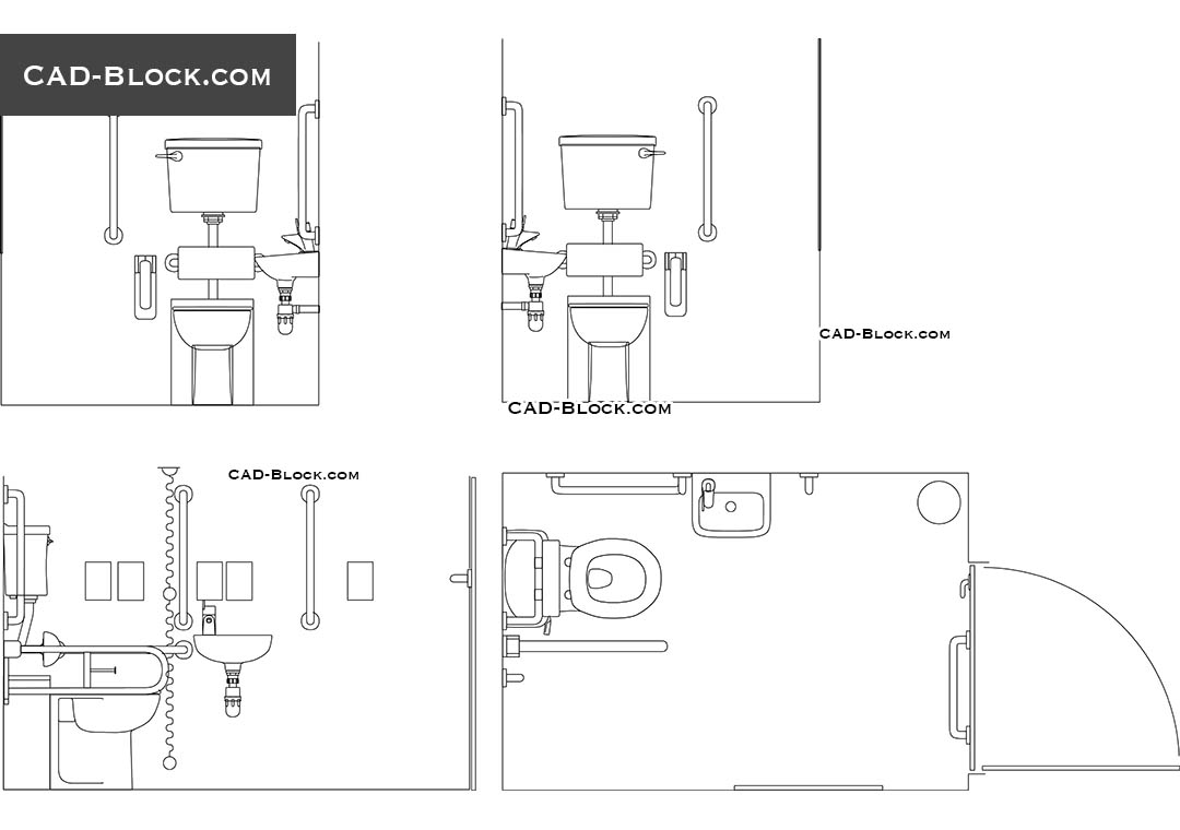 disabled toilet sign cad block Disabled toilet arrangement dwg free [ drawing 2020 ] in autocad.