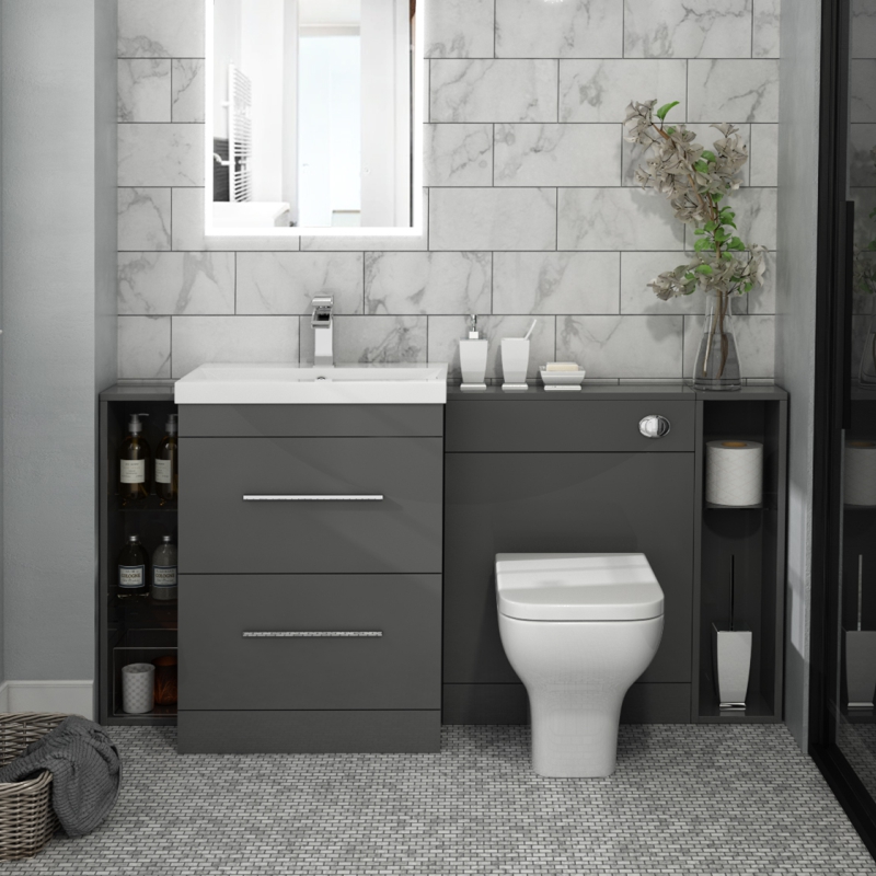 fitted bathroom furniture brands uk Patello 1600 fitted bathroom furniture grey buy online at bathroom city