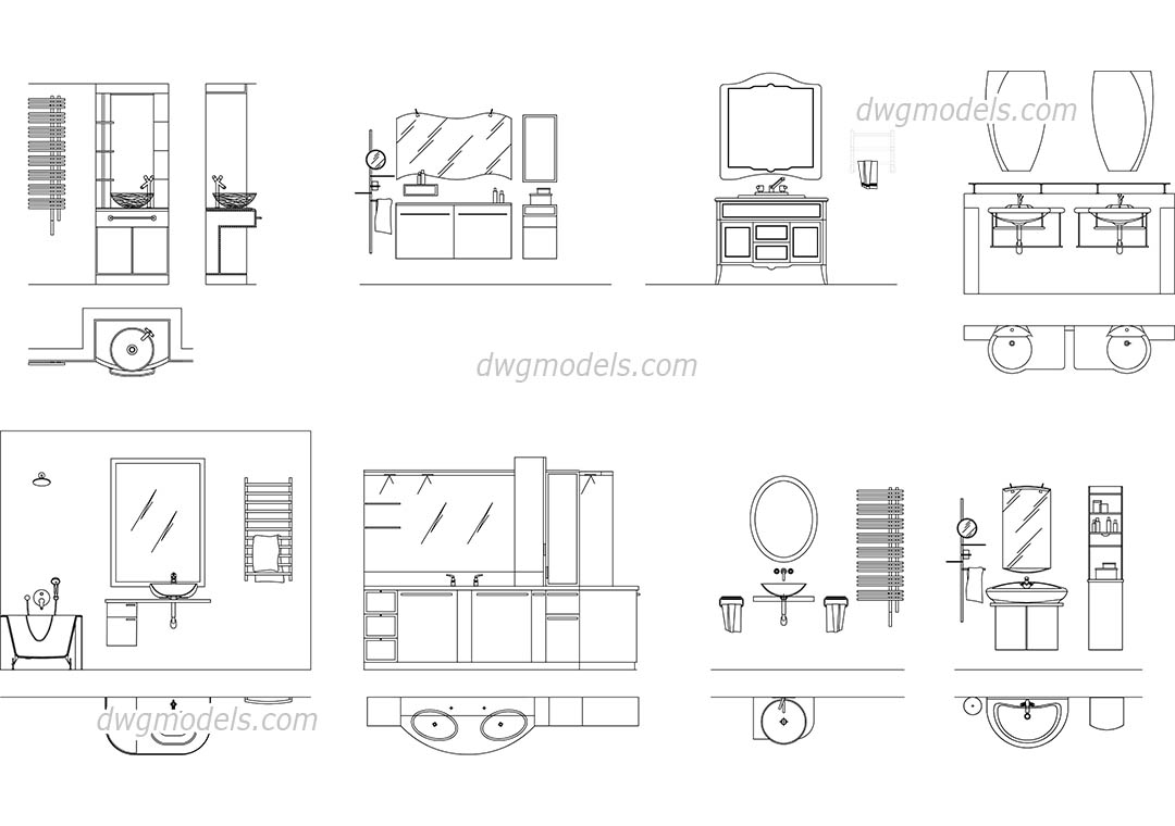 free cad block bathroom elevation Bathroom wash basin cad blocks