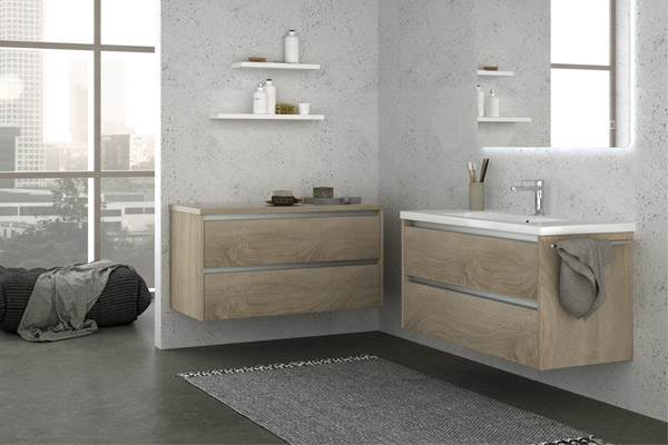 grey and oak bathroom furniture Grey oak basin furniture