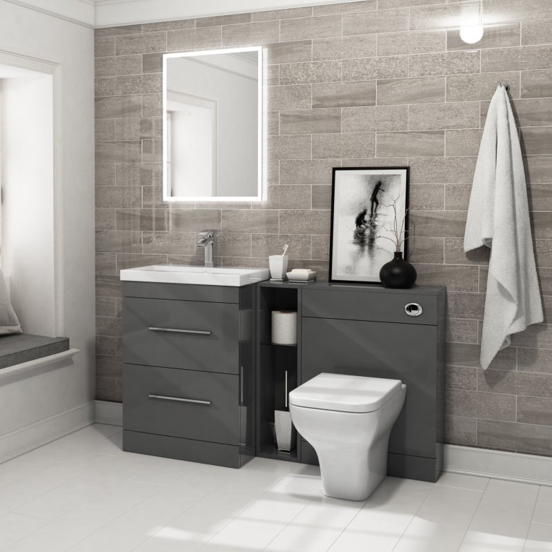 grey bathroom furniture set Patello 1400 vanity furniture set grey buy online at bathroom city