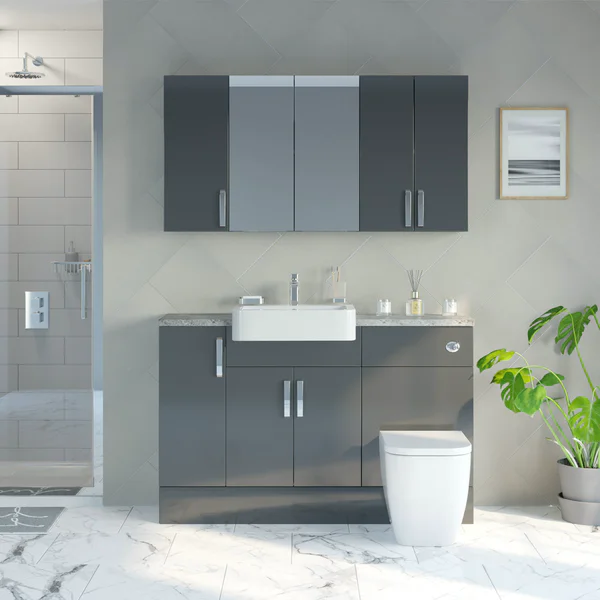 grey gloss bathroom furniture uk Nouvel reeves pebble worktop