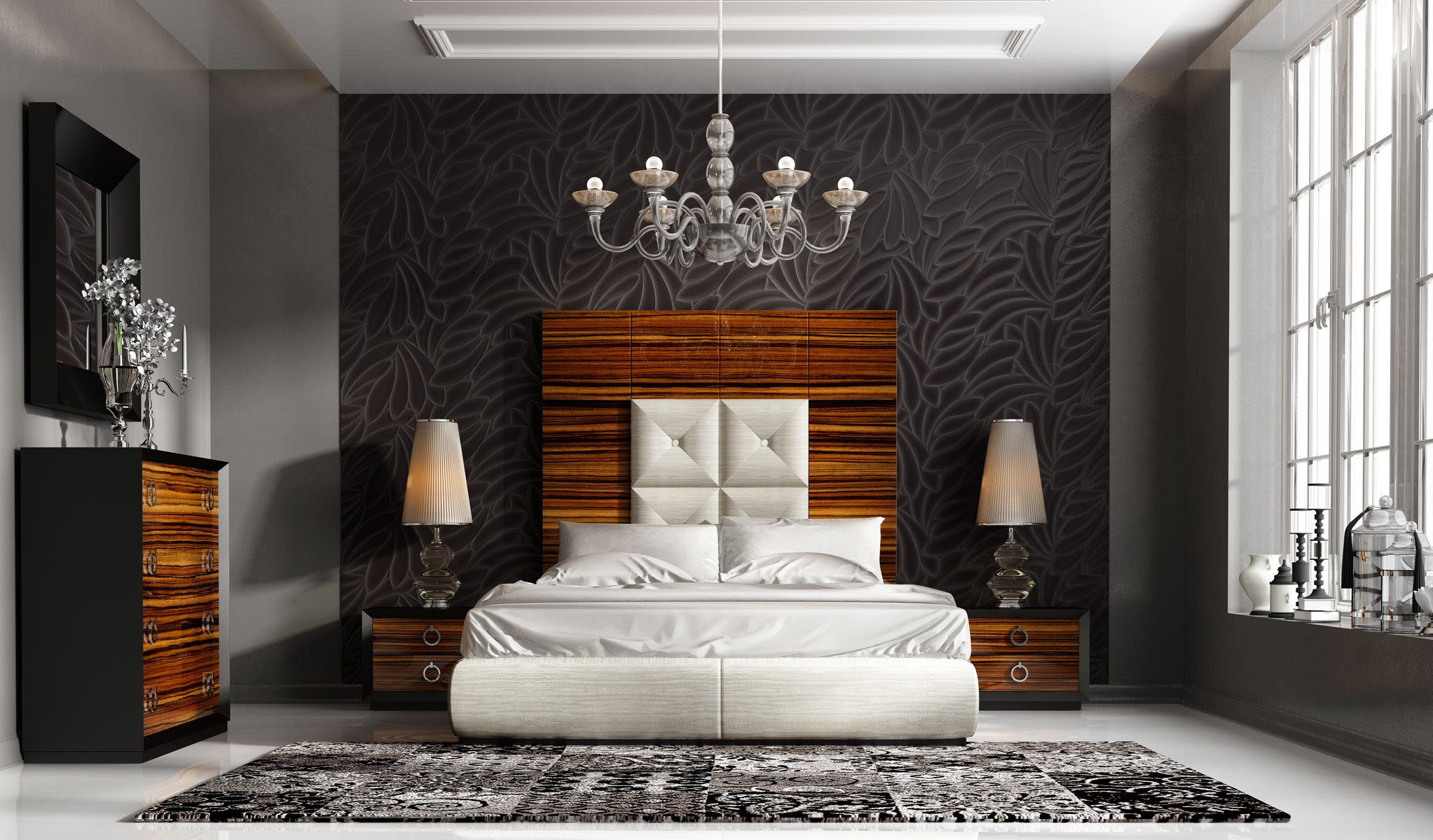 high end bathroom furniture uk High-class leather high end bedroom furniture sets in walnut el paso