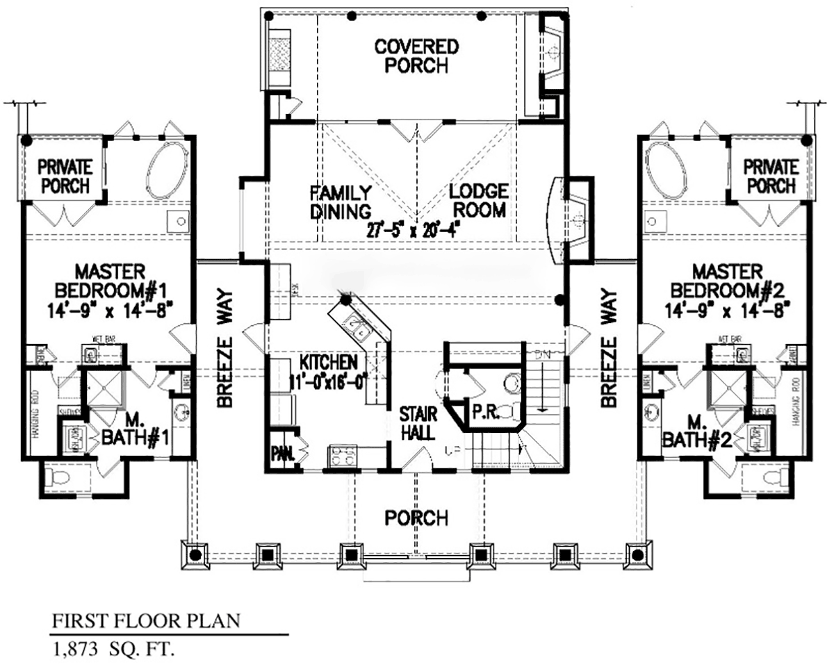 house plans 4 bedrooms upstairs 2 bedroom house plans with 2 master suites