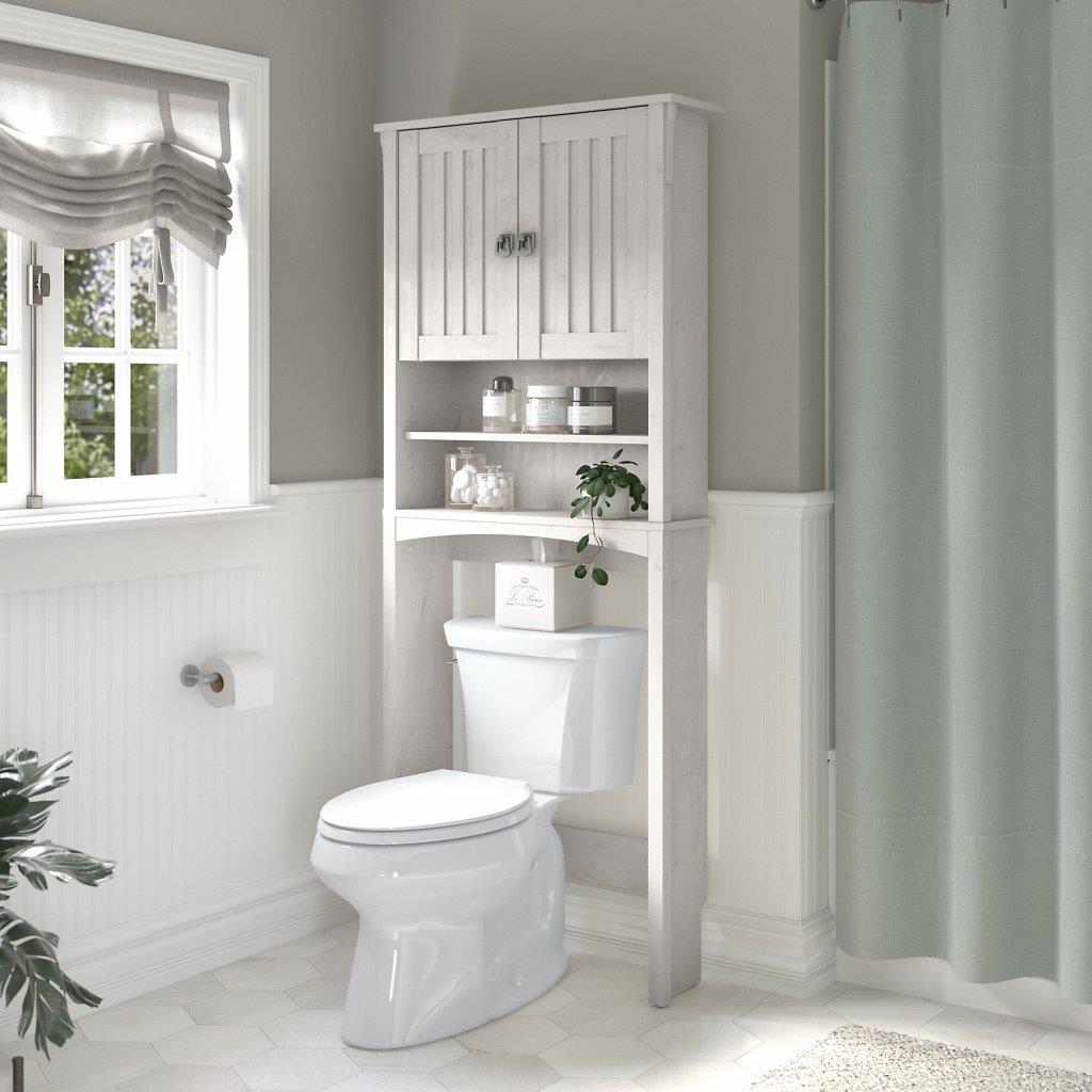 over the toilet cabinet solid wood Salinas over the toilet storage cabinet in linen white oak