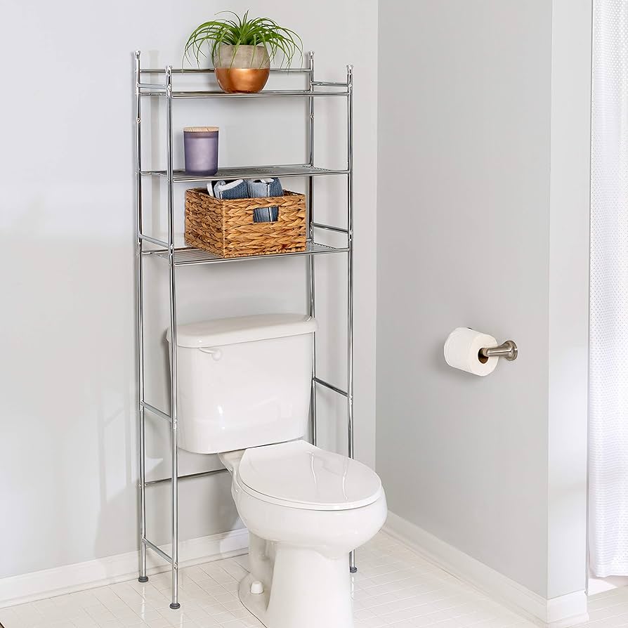 over the toilet shelf chrome Chrome over toilet shelf unit: amazon.co.uk: kitchen & home