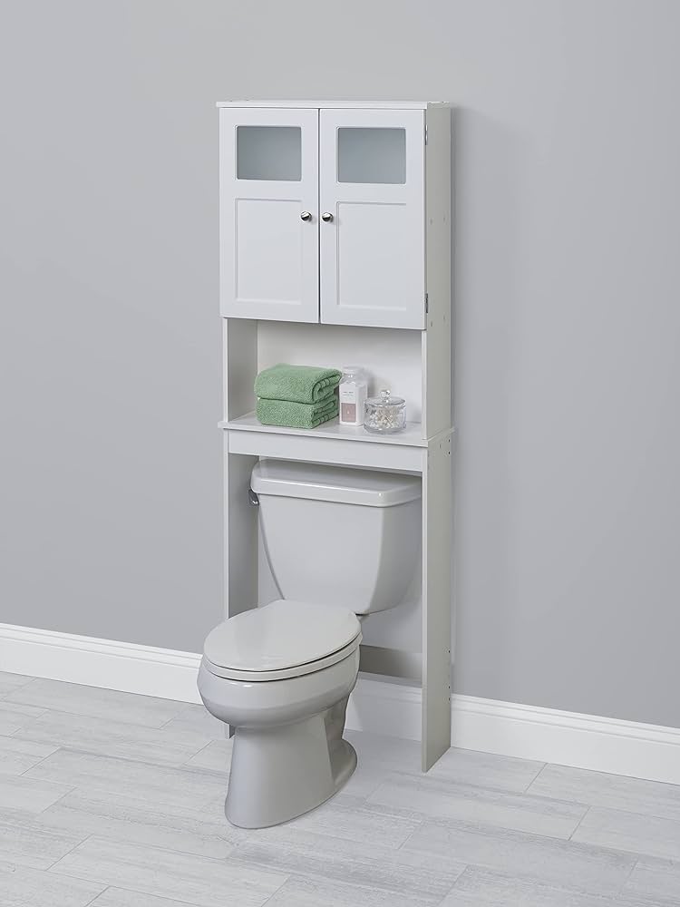 over the toilet storage with sliding doors Zenna home over the toilet bathroom storage spacesaver, with 2-door