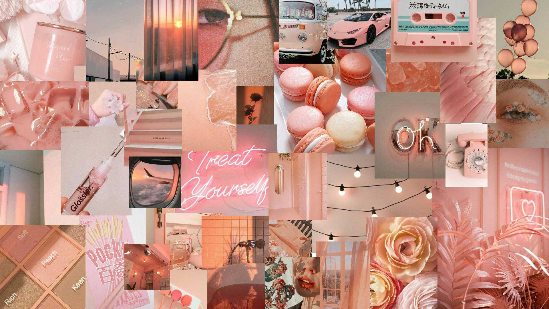 pink aesthetic wallpaper desktop 4k Peachy soft dekstop