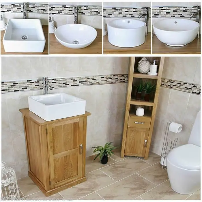 small bathroom sink with vanity unit Vanity bathroom oak sink units cabinet compact solid cabinets unit ebay cloakroom furniture vanities visit shipping