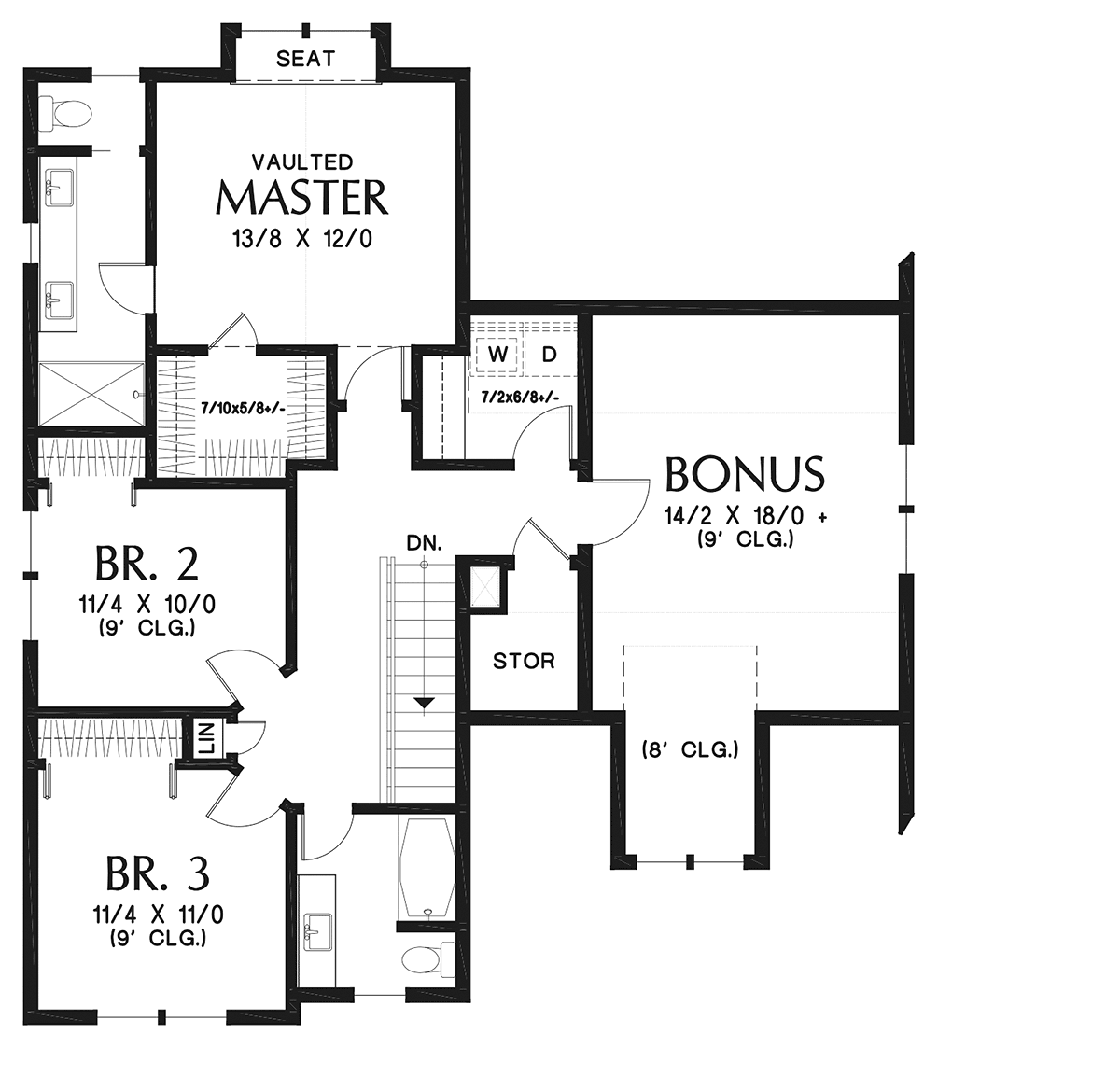 small upstairs house plan Upstairs laundry