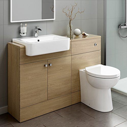 toilet and sink vanity set 1160mm luxury oak wood toilet + sink vanity unit bathroom storage