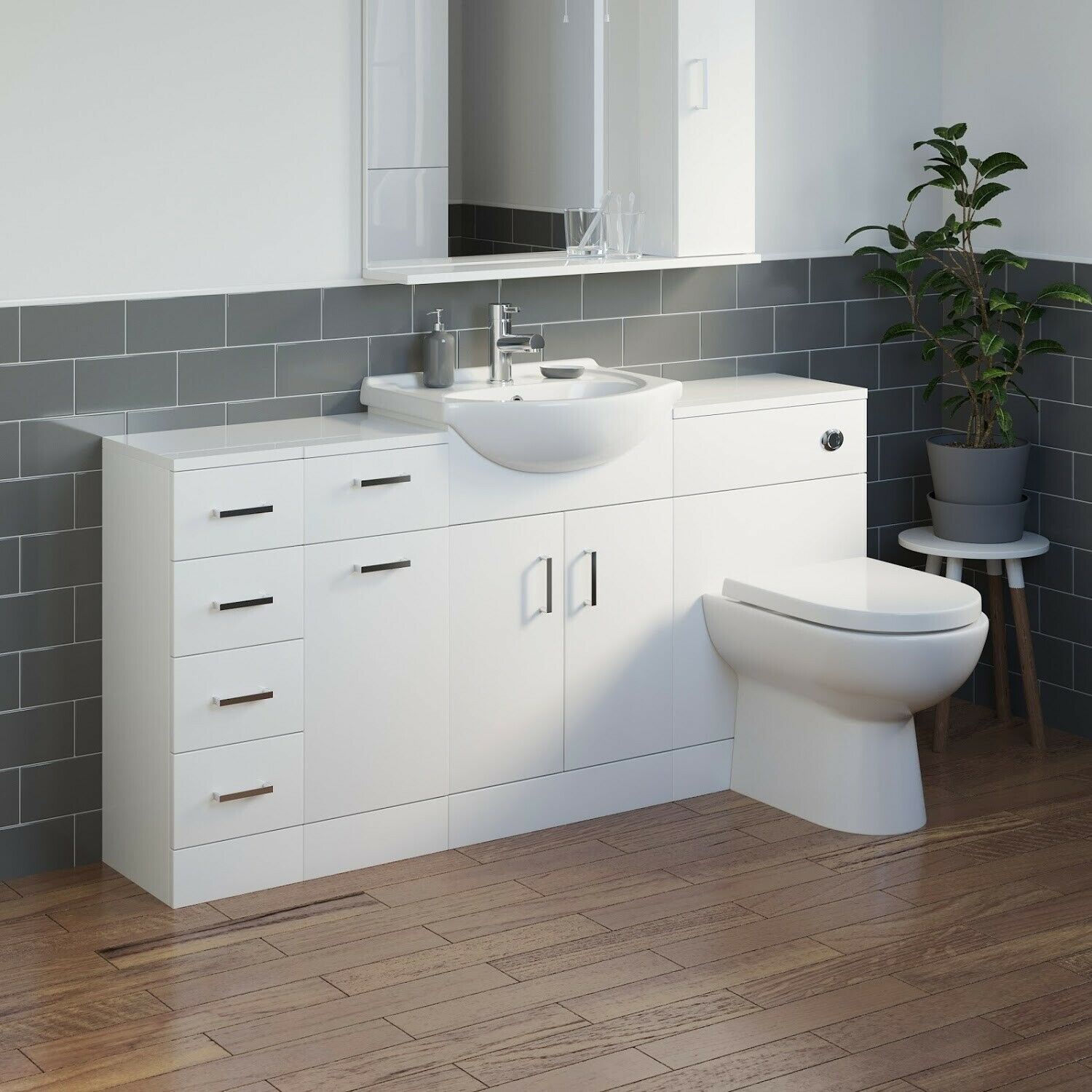 toilet and sink vanity unit Bathroom vanity unit drawer cabinet laundry storage toilet furniture
