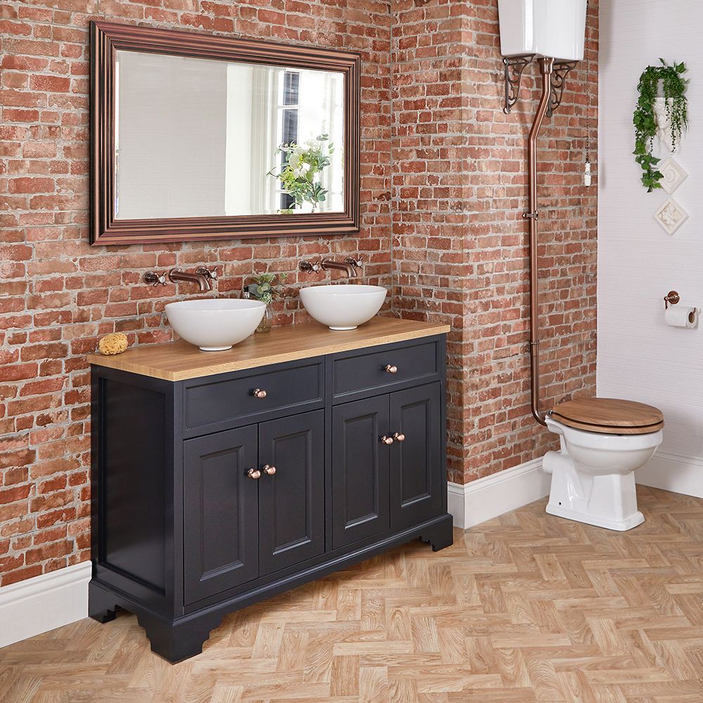 toilet and sink vanity unit brown 1200 mm modern vanity unit countertop basin + toilet bathroom furniture