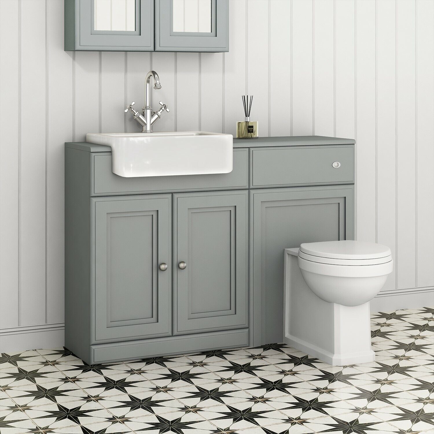toilet and sink vanity unit grey 1167mm grey traditional toilet & sink combined vanity unit