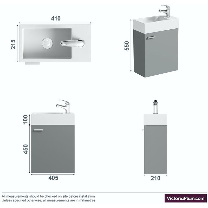 toilet and sink vanity unit wickes Clarity compact satin grey wall hung vanity unit and basin 410mm