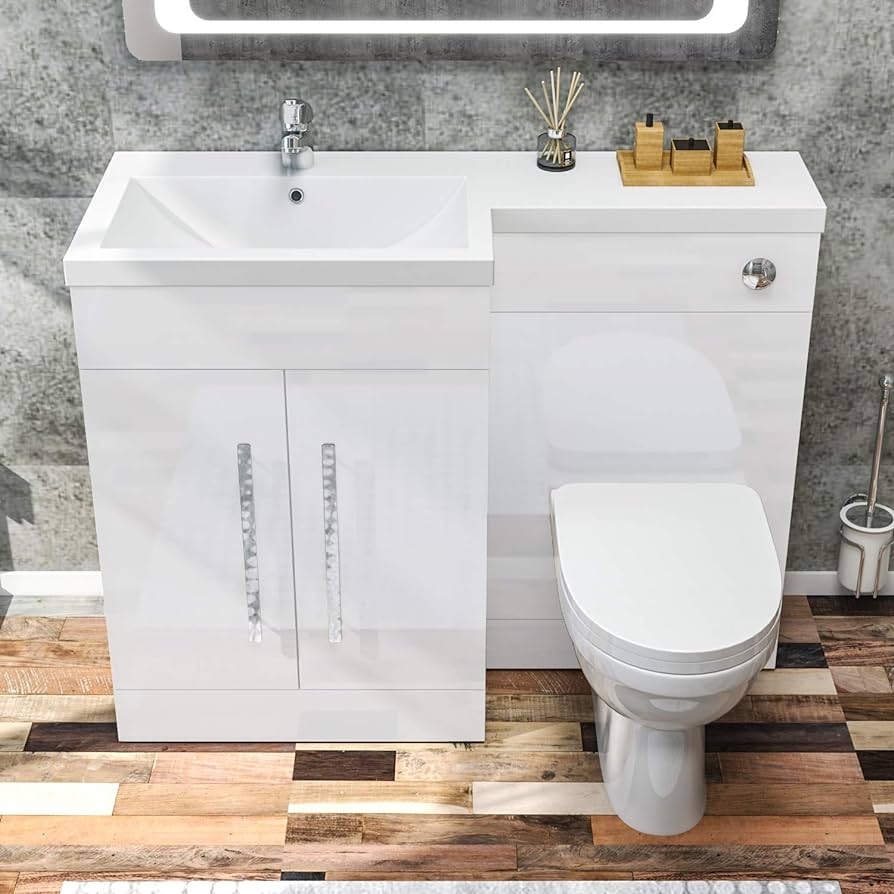 toilet and sink vanity units amazon Bathroom sink cabinet vanity unit white basin storage furniture door