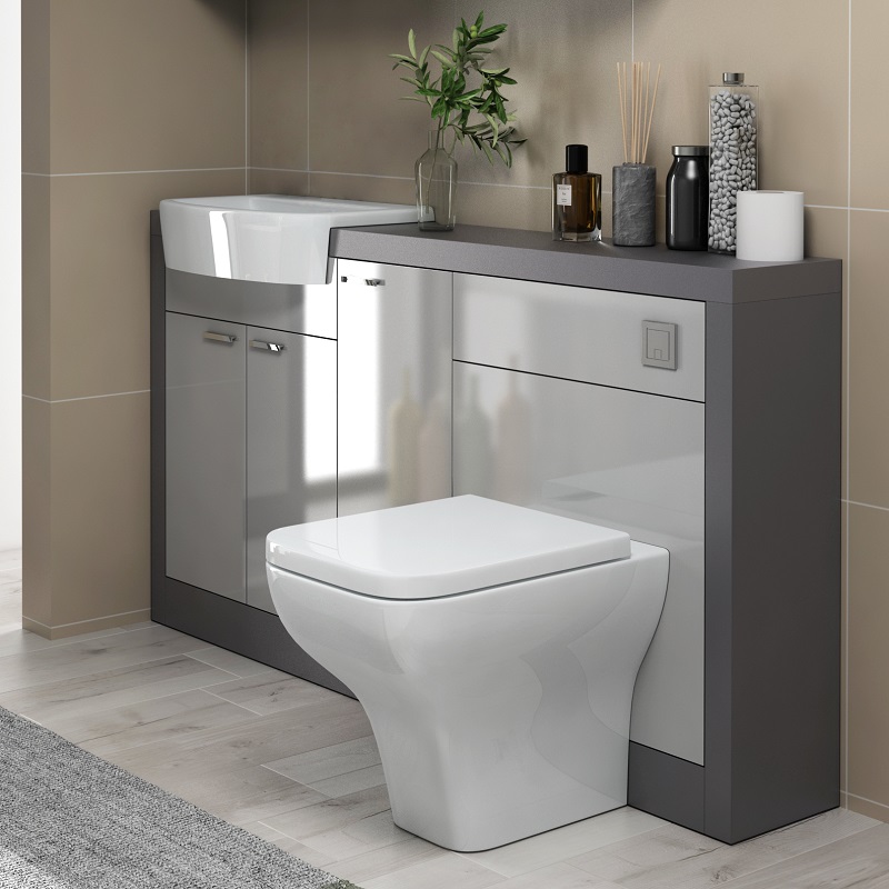 toilet-and sink vanity units b&q Grove 1500 grey vanity unit