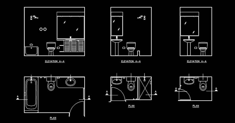 toilet closet cad block Cad bathroom fittings block autocad blocks file doors dwg sanitary plan toilet bath drawing floor drawings bathtub plans double kitchen