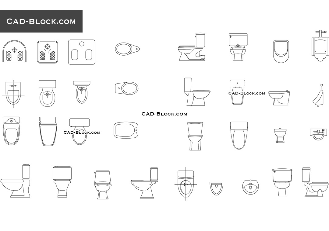 toilet furniture cad block W.c. cad blocks free download, autocad drawings