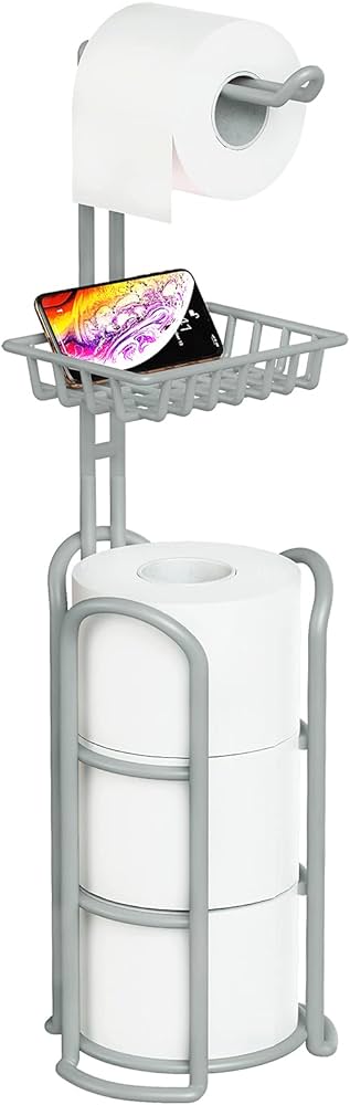 toilet paper rack for sale Jiaq upgrade toilet paper holder stand, silver gray freestanding toilet