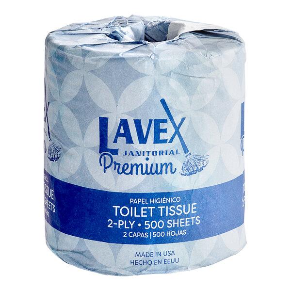 toilet paper roll baby proof Lavex janitorial 4 1/2" x 4" premium individually-wrapped 2-ply