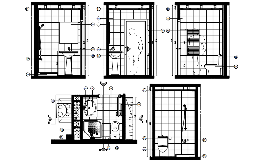 toilet plan cad file Gents cadbull elevation