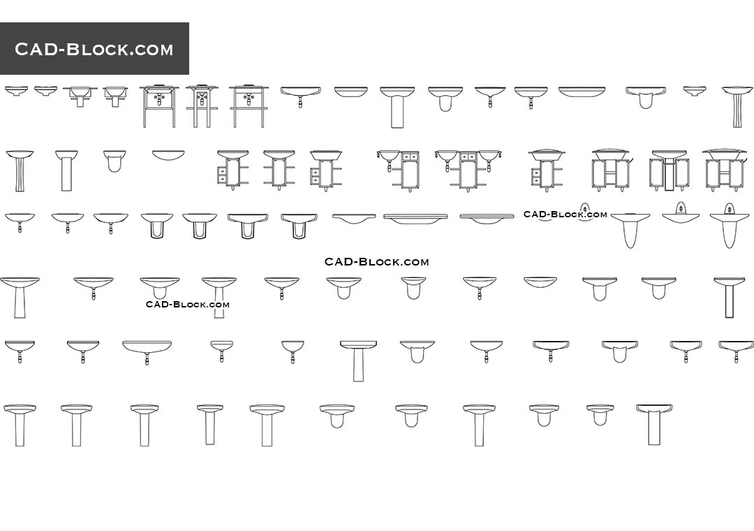 wall hung lavatory cad block Autocad elevation basin dwg blocks sanitary ware