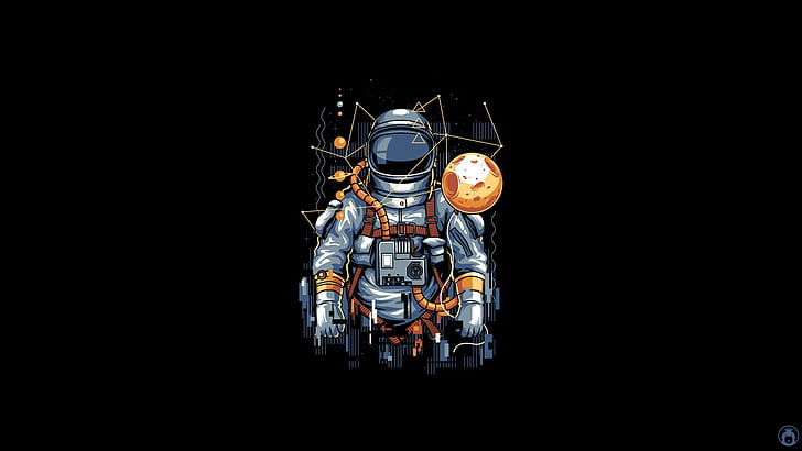 wallpaper 4k pc cartoon Spaceman resolution wallpapercave minimalism hdqwalls 1440p