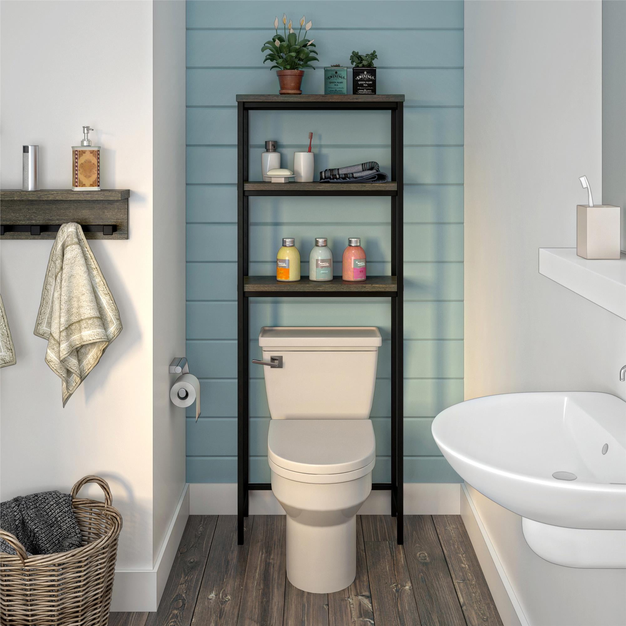 walmart bathroom shelves over toilet Systembuild arris over the toilet storage, weathered oak